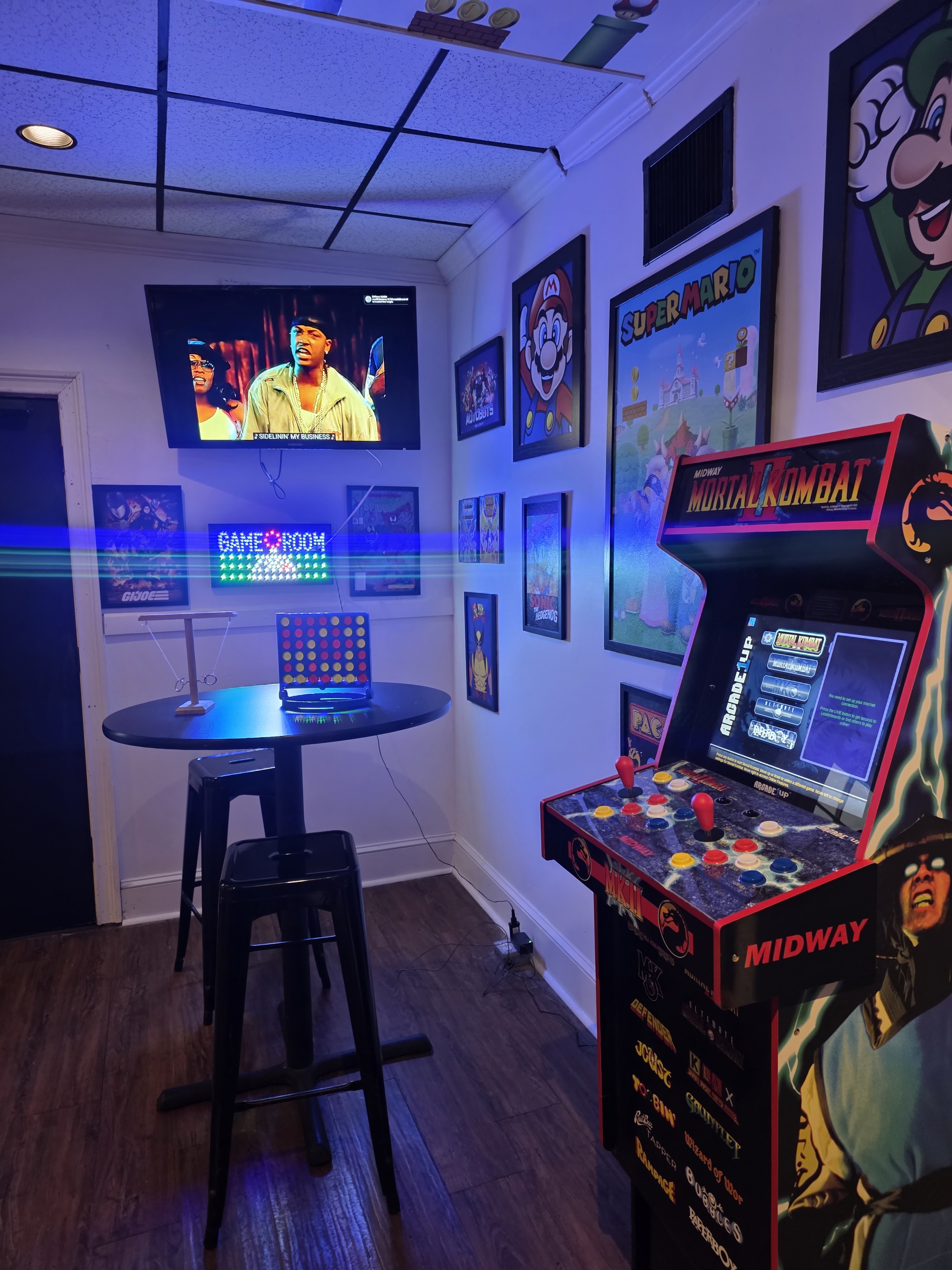 Retro memorabilia and decor inside Retro Subs
